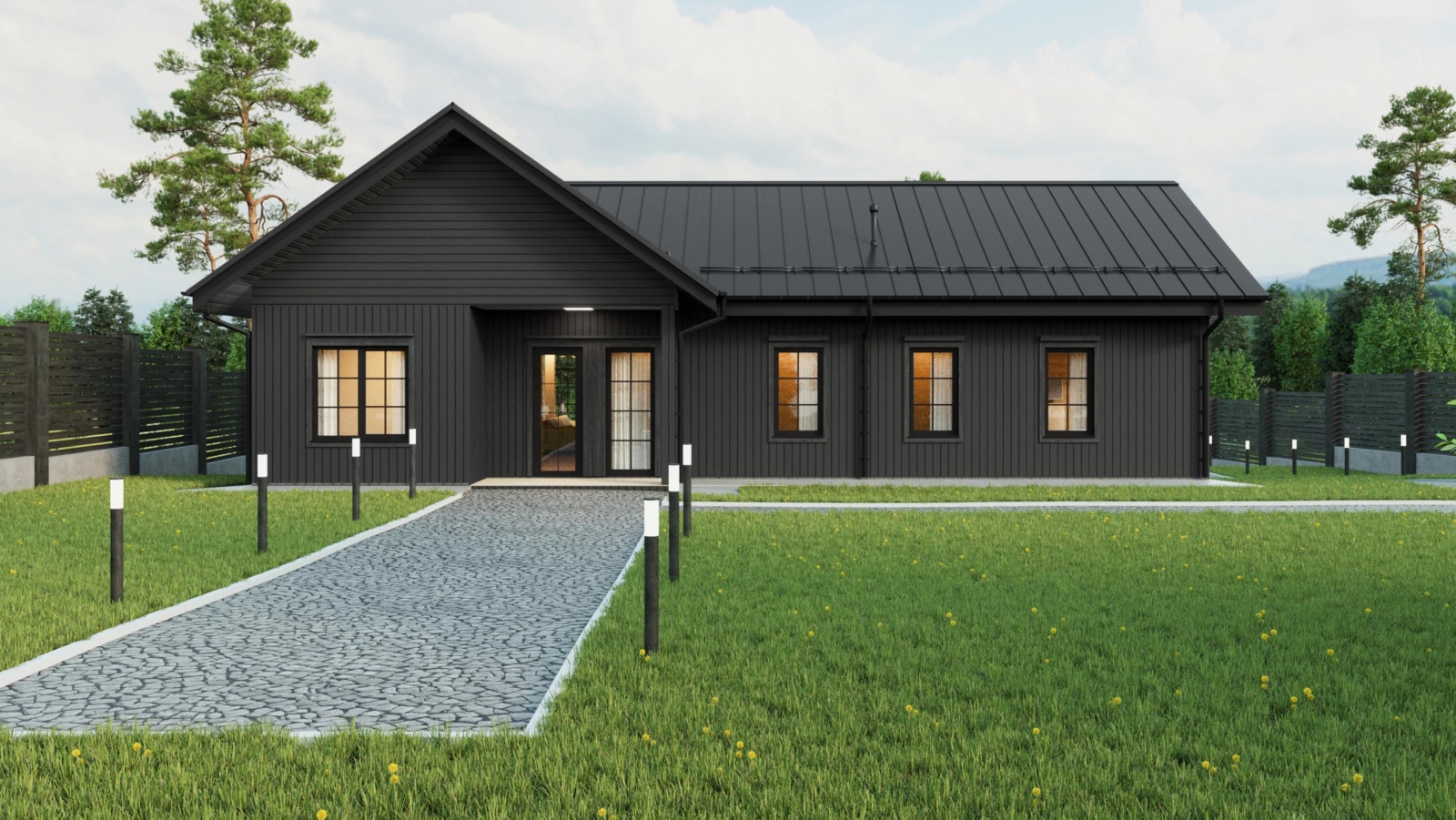 Скандинавский одноэтажный дом